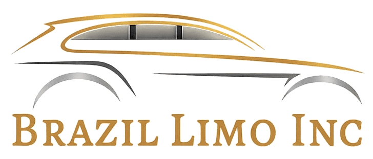 car logo in black and yellow written Brail Limo Inc